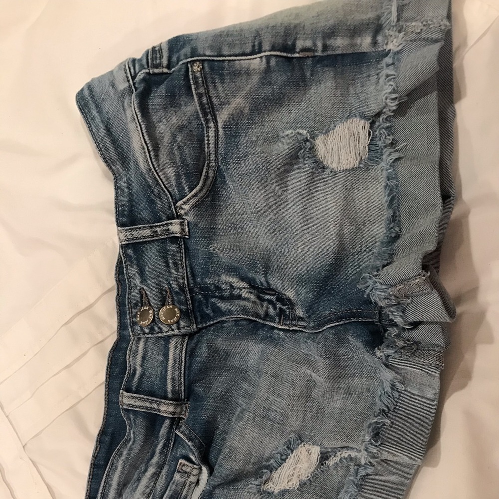Jean shorts with a few rips